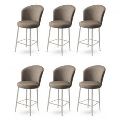 Hanah home set 6 barskih stolica fora cappuccino chrome Cene