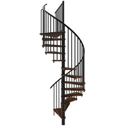 Minka Spiralno stopnišče Spiral Smart (Premer: 160 cm, Črna, Barva stopnice: Oreh, Višina nadstropja: 305 cm) Cene