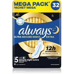 Always Ultra Secure Night Extra Size 5 ulošci za noć 32 kom Cijene
