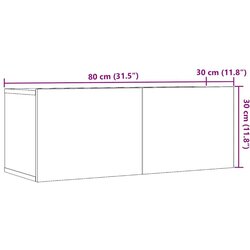 vidaXL 2-dijelni zidni TV ormarić Staro drvo 80x30x30 cm Cijene