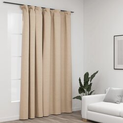 vidaXL Zavjesa za zamračivanje s kukama bež 290 x 245 cm Cijene
