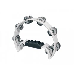 Hayman HTA-40-WH - half moon tambourine, no drum head, plastic, white Cene