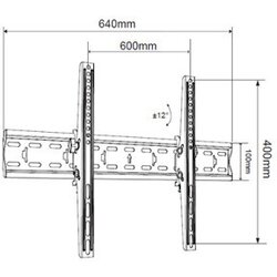 Alpha nosač za TV/ 37"- 70"/TILT/NAGIB ±12°/VESA do 600x400/težina do 50kg/ 55mm od zida/crn ( TILT 37-70 029198 ) Cene