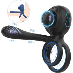 Biu-Biu prsten za penis i parni vibrator (crna) Cene