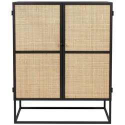 White Label Visoka komoda iz črnega ratana 80x100 cm Guuji - White Label Cene