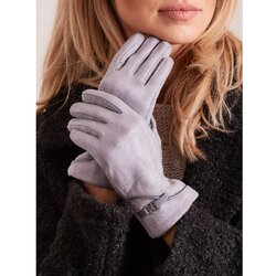 Fashion Hunters Elegant gray gloves for women Cene