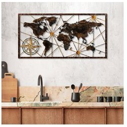 Wallity dekorativni metalni zidni dodatak world map large Cene