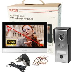 VIRONE ACERO VDP-71/B – Video portafon 7" Full HD s dotiknim zaslonom, črno-srebrni Cene