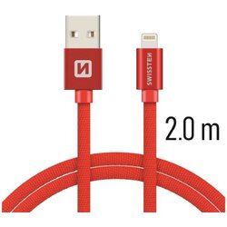 Swissten kabel USB/Lightning, platneni, 2m, crveni Cene