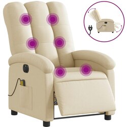 Maison Chic Električni masažni stol - Relax naslanjač krem blago, (22042598) Cene