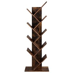 Songmics samostojeći regal za knjige, 5-nivojski, industrijski stil, 50 &times; 25 &times; 141,5 cm, rustikalno smeđa i crna, Cene