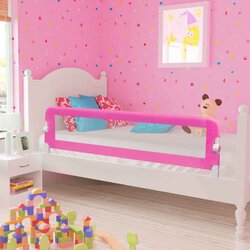 vidaXL sigurnosna ograda za dječji krevetić 150 x 42 cm ružičasta Cijene