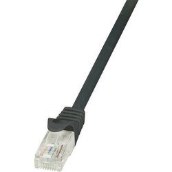 Logilink CP1033U RJ45 omrežni kabel\, Patch kabel CAT 5e U/UTP 1.00 m črna z zaščitnim zapornim zatičem 1 kos, (20415385) Cene