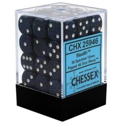 Chessex kockice - speckled - stealth - dice block (36) 12mm Cene