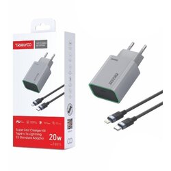 Tranyoo kućni punjač T-EU7L 20W pd sa usb-c na lightning kablom Cene