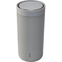 Stelton to go click thermal mug 0,4 l soft light grey Cene