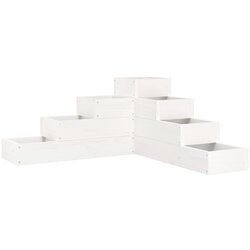 Maison Chic Cvetlični Lonec - Vrtna korita s 4 nadstropji bela 80,5x79x36 cm trdna borovina, (22057425) Cene