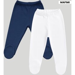 Mafimi Pamučne Pantalonice sa stopicom set od 2 - teget/bela Cene