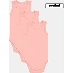 Mafimi Pamučni Bodići Atlet za bebe i decu set od 3 - Roze Cene
