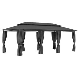 Paviljon z zavesami 600x298x270 cm antraciten Cene