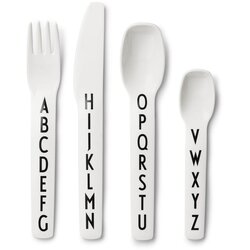 Design Letters 4-dijelni set bijelog dječjeg pribora za jelo Cene