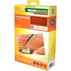 Windhager Sončno jadro, napenjanje z vrvmi, 2,7 x 1,4 m - Terakota Cene