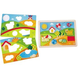 Hape otroška lesena sestavljanka sončna dežela Cene