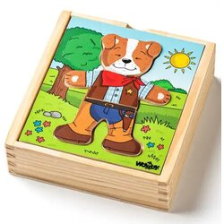 Woodyland Psić koji se može odijevati drvene puzzle 18kom - Cene