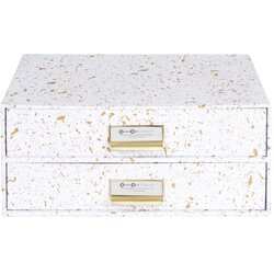 Bigso Box of Sweden Kutija s 2 ladice u zlatno-bijeloj boji Birger Cene