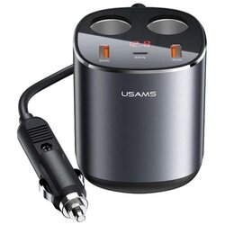 Usams CC151 C28 245W 2A+C 3 Ports + Dual Cigarette Lighters Digital Display auto punjač Cene