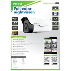 Amiko Home BW60M200 POE NC, 2MP, Color Night, SD ulaz, 6mm, IP66 - IP kamera za video nadzor Cene