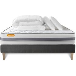 Septnuits Celoten paket za posteljo - Vzmetnica 200x200 cm + Vzmetnica z letvami (komplet) + 2 vzglavnika + Prevleka - Memo Spring, (21614383) Cene