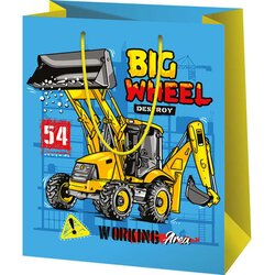 Cardex Big Wheel velika darilna vrečka z vzorcem gradbenih strojev 26x13x33 cm Cene