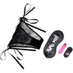 Bang! Power Panty Kit Lace Panties, Bullet & Blindfold Pink Cene