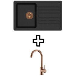 Aquasanita Set Notus SQ101AW + Vida PVD Black metallic/Bakar Cene