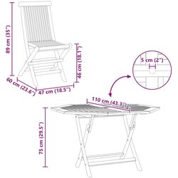 Bistro Vrtnik Bistro Set 3 pcs Rjava Masivno teakovo les, (5000301230) Cene