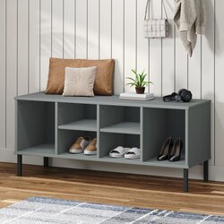 vidaXL stalak za cipele metalne noge sivi 106 x 35 x 45 cm drveni oslo Cijene