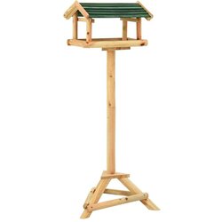 vidaXL hranilica za ptice sa stalkom 37x28x100 cm od masivne jelovine Cijene