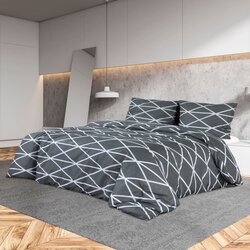 vidaXL Set posteljine za poplun sivi 220 x 240 cm pamučni Cijene