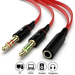  (99390) kabl 3.5mm (ženski) na 2 x 3.5mm (muški) 20cm crveni Cene