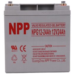 NPP NPG12V-24Ah, gel battery, C20=24AH, T14, 166x126x174x181, 7,6KG, light grey Cene
