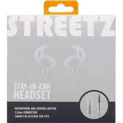 Streetz E120 Stay-in-ear slušalke na žico, daljinski upravljalnik z 1 gumbom, 3,5 mm priključek, mikrofon, bele, (21358140) Cene