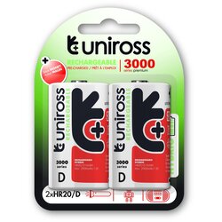Uniross Polnilna baterija D Ni-Mh UH2D3000 (2 kom), (21533610) Cene