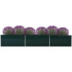 vidaXL Visoka greda pocinkano jeklo 480x80x77 cm zelena Cene