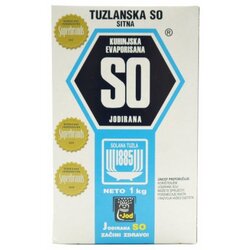Solana Tuzla kuhinjska evaporisana tuzlanska so sitna jodirana 1KG kutija Cene