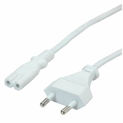 Value napajalni kabel Euro ploščati vtič do C7\, 2-polni\, bel\, 1 m 19.99.2090 tok napajalni kabel bela 1.00 m, (20414965) Cene