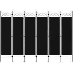 vidaXL Sobna pregrada sa 6 panela crna 240 x 180 cm Cijene