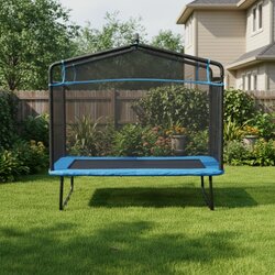 Fun Flip dečija trambolina sa zaštitnom mrežom 122x183 cm plava ( FF-BLU-55 ) Cene
