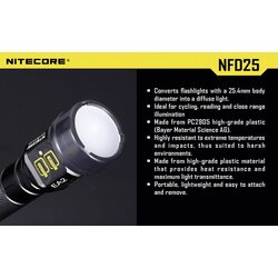 Nitecore NITNFD25 difuzor EC1, EC2, EA1, EA2, MT2C, P12, SRT3, SRT5 i svjetiljke Ø 25 mm Cene