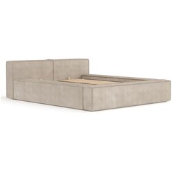Maison de Rêve Bež tapecirani bračni krevet s prostorom za odlaganje s podnicom 180x200 cm Voliera – Cene